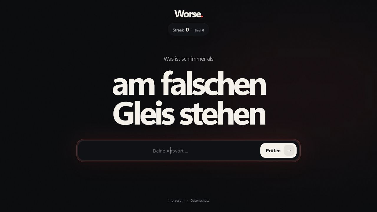 Screenshot des Browser-Spiels Worse